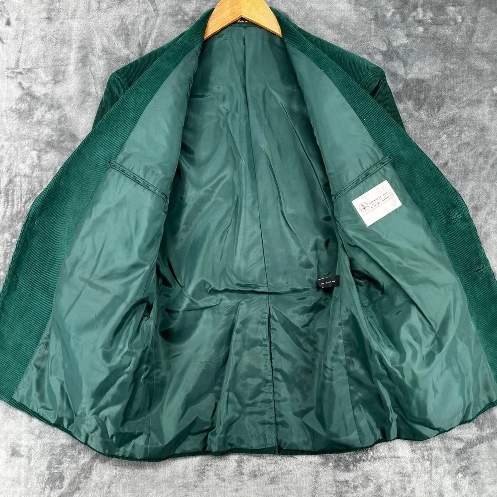 Vintage Sheplers Corduroy Western Blazer Men's 42 Reg Green Suede Elbow Patches